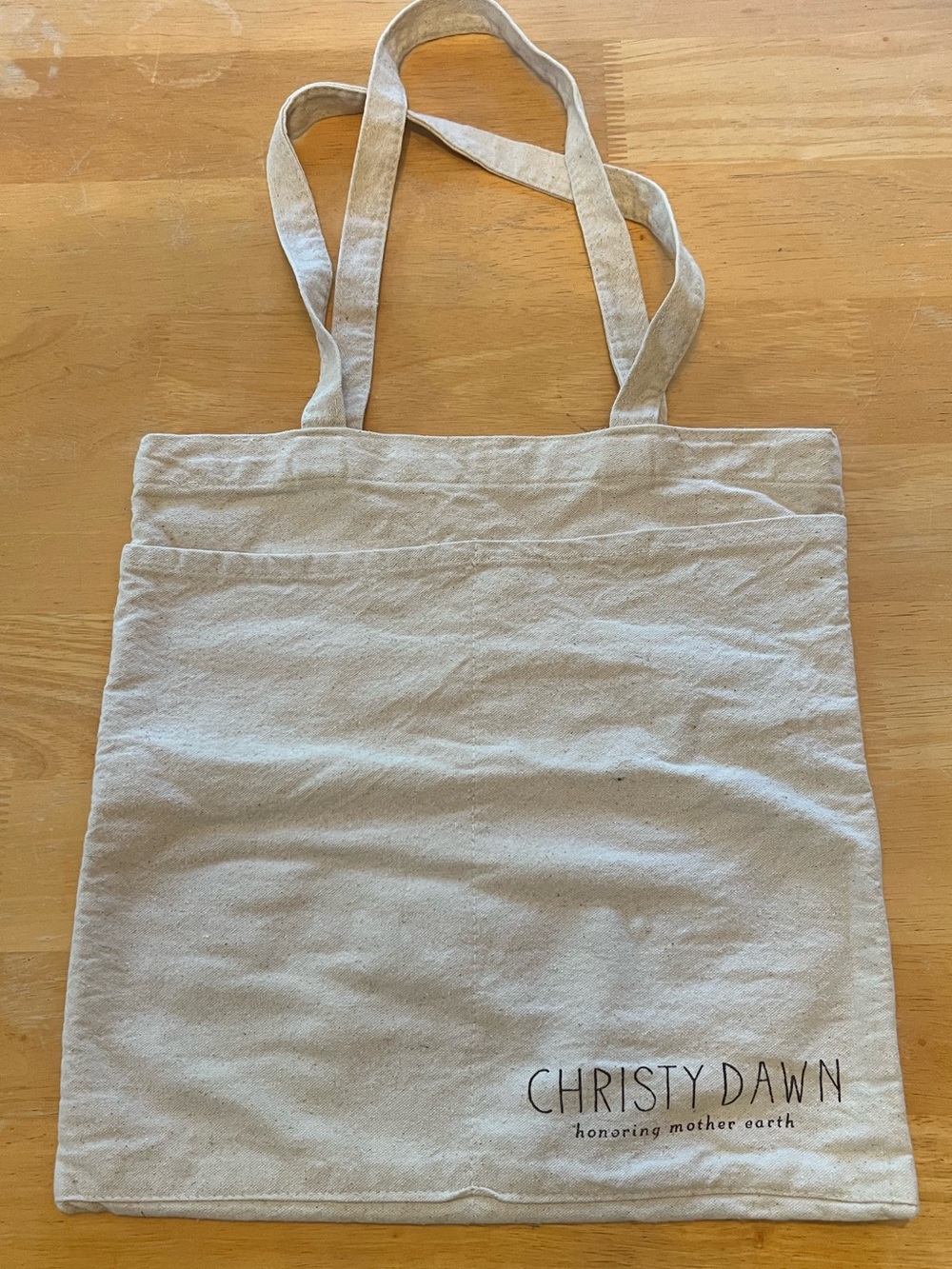 Christy Dawn Beige Canvas Tote with Brown Regenerative Print - Never been used